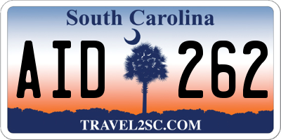 SC license plate AID262