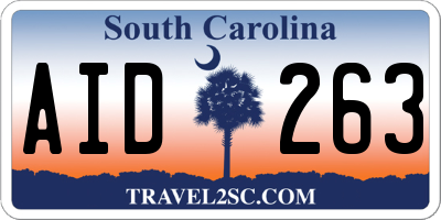 SC license plate AID263