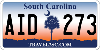 SC license plate AID273