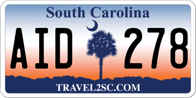 SC license plate AID278