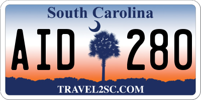 SC license plate AID280