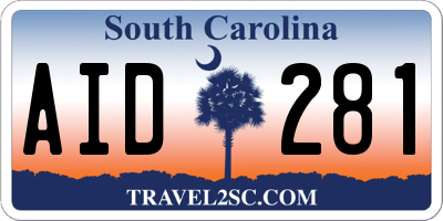 SC license plate AID281
