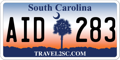 SC license plate AID283