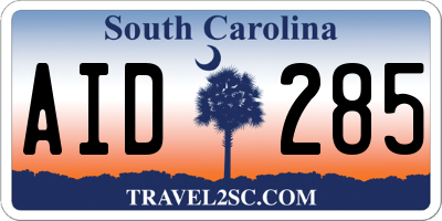 SC license plate AID285