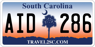 SC license plate AID286