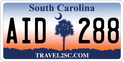 SC license plate AID288
