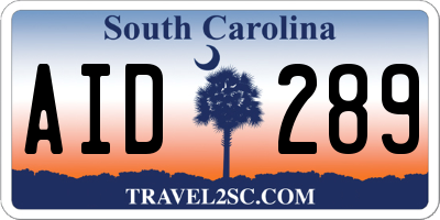 SC license plate AID289