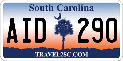 SC license plate AID290