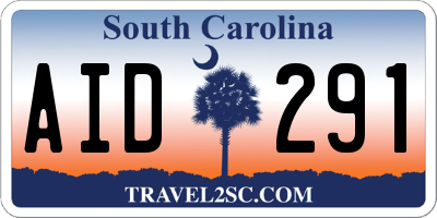 SC license plate AID291