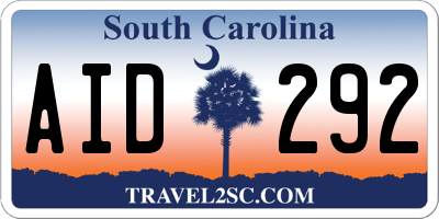 SC license plate AID292
