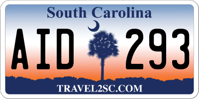 SC license plate AID293