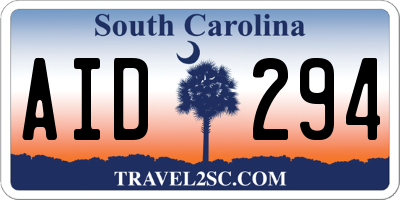 SC license plate AID294