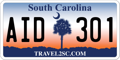SC license plate AID301
