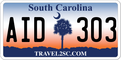 SC license plate AID303