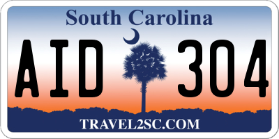 SC license plate AID304