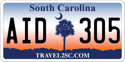 SC license plate AID305