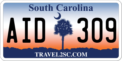 SC license plate AID309