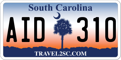 SC license plate AID310
