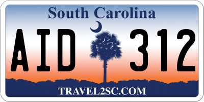 SC license plate AID312
