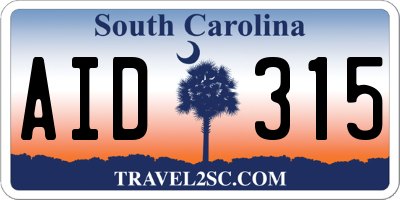 SC license plate AID315