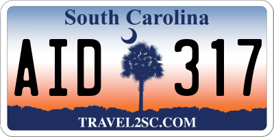 SC license plate AID317