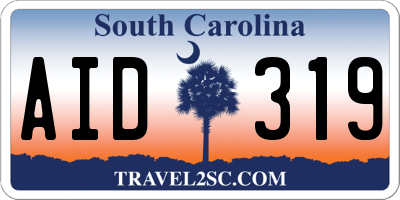 SC license plate AID319