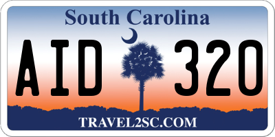 SC license plate AID320