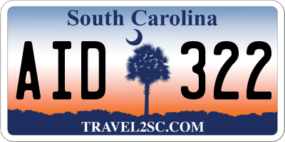 SC license plate AID322