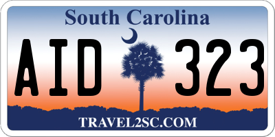 SC license plate AID323