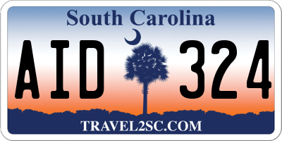SC license plate AID324