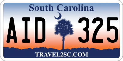 SC license plate AID325