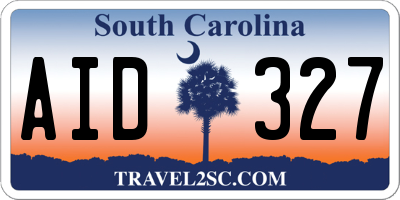 SC license plate AID327