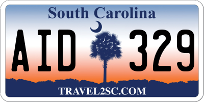 SC license plate AID329
