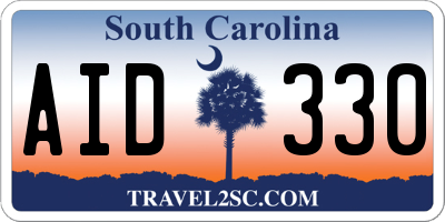 SC license plate AID330