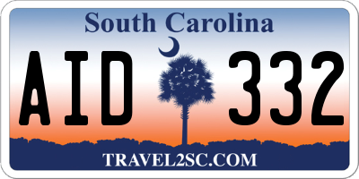 SC license plate AID332
