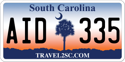 SC license plate AID335