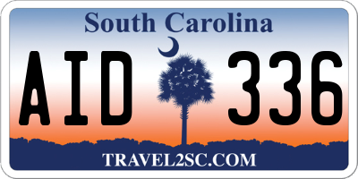 SC license plate AID336