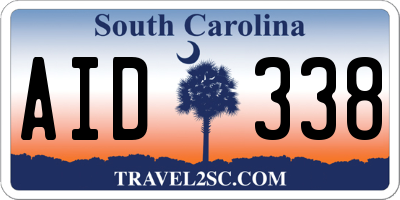 SC license plate AID338