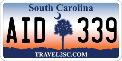 SC license plate AID339