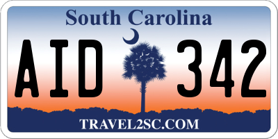 SC license plate AID342
