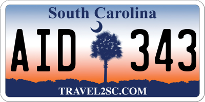 SC license plate AID343
