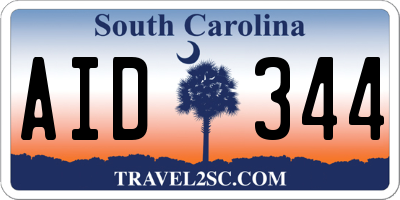 SC license plate AID344
