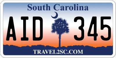 SC license plate AID345