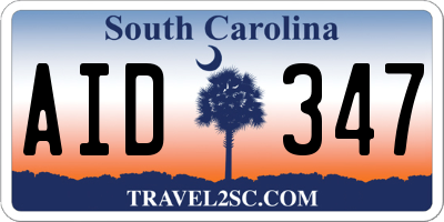 SC license plate AID347