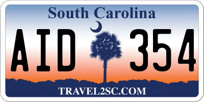 SC license plate AID354