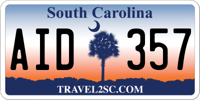SC license plate AID357