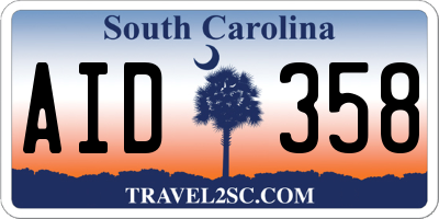 SC license plate AID358