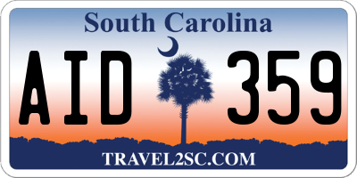 SC license plate AID359