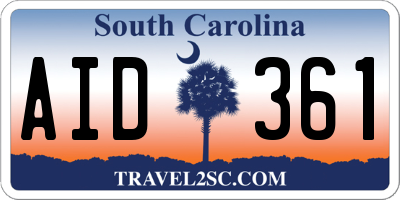 SC license plate AID361