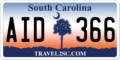 SC license plate AID366